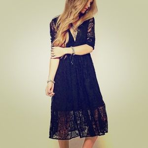 Free People Black Lace Dress